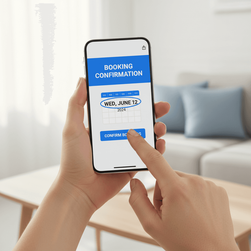 One-click booking on mobile phone